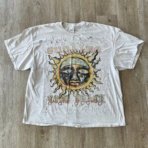 Womens Sublime White Distressed Tshirt - L/XL